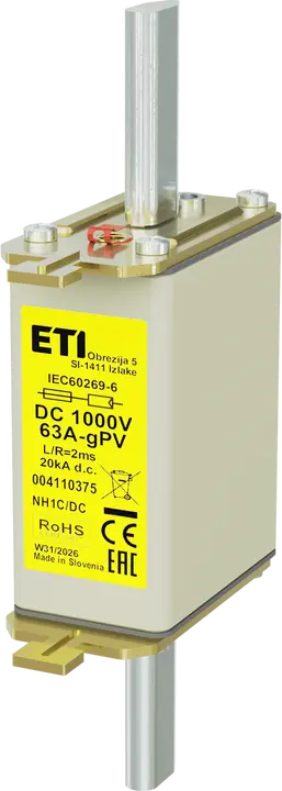 Image of NH1C gPV 63A/1000V DC