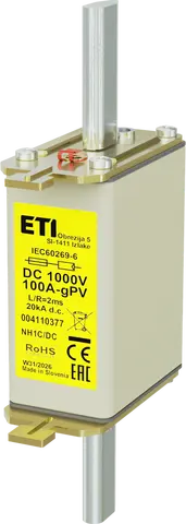 Image of NH1C gPV 100A/1000V DC